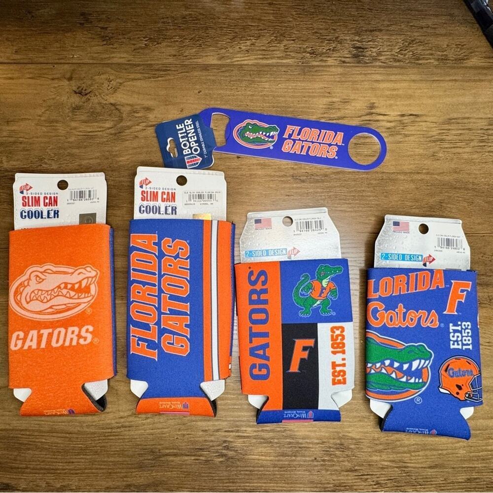 Florida Gators Can - Slim Koozies Opener, Orange, Blue - NWT
